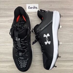 Under Armour Black White Baseball Cleats Men's‎ Size 13 Molded Metal